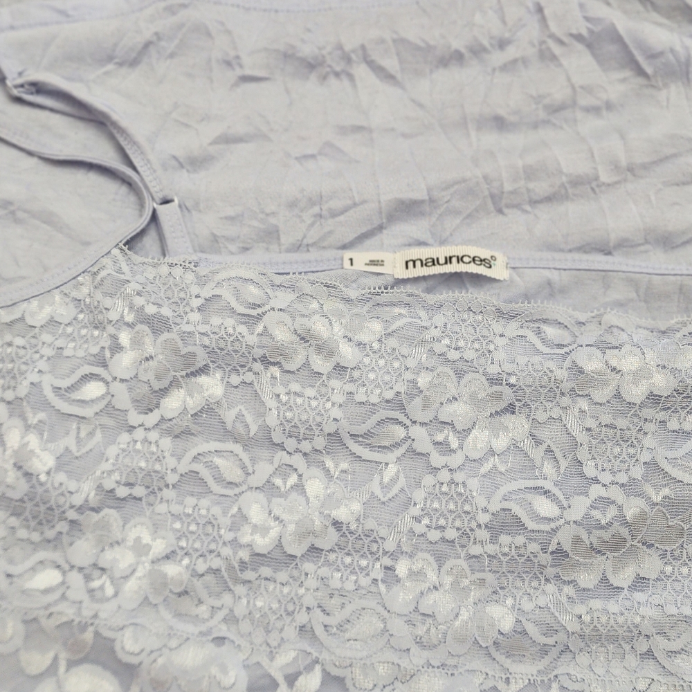 Maurices Plus Size Periwinkle Lace Cami Size 1X